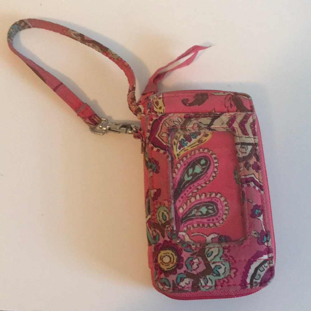 Vera Bradley paisley pink wristlet